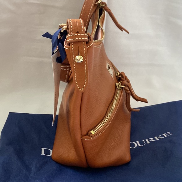 NWT Dooney & Bourke Desert Brown Leather Small Zipper Pocket Sac - Picture 5 of 11